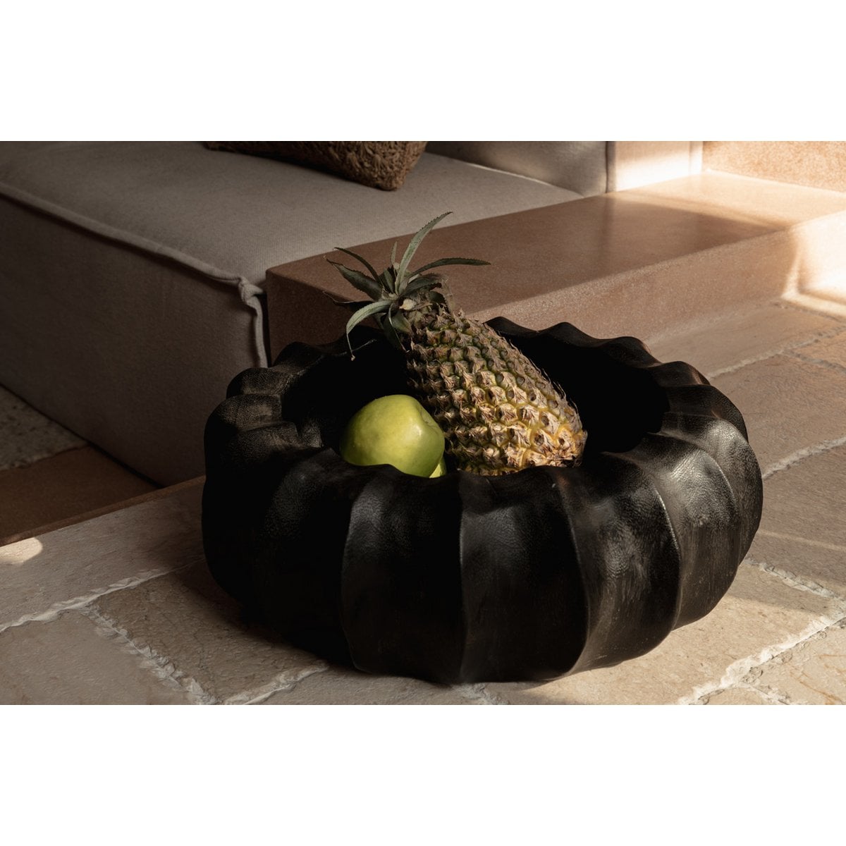 Mango Wood Decorative Bowl - Black Kuro Kabocha