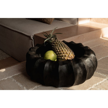 Mango Wood Decorative Bowl - Black Kuro Kabocha