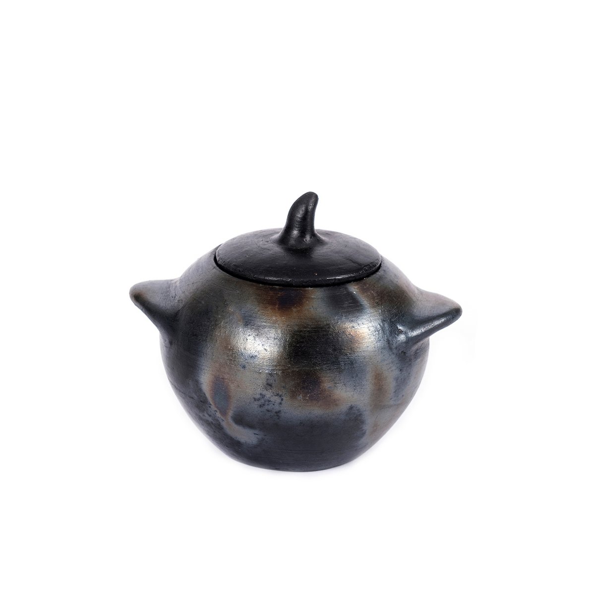 Glass Jar Medium - Burned Finish Rustic Decorative Storage