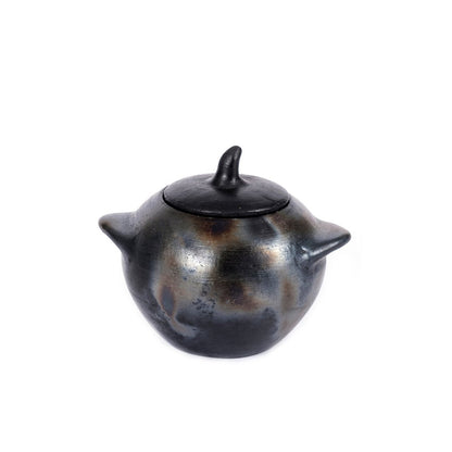 Glass Jar Medium - Burned Finish Rustic Decorative Storage