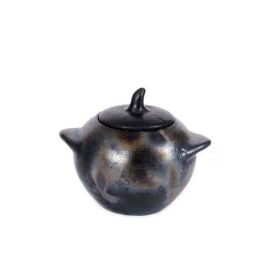 Glass Jar Medium - Burned Finish Rustic Decorative Storage