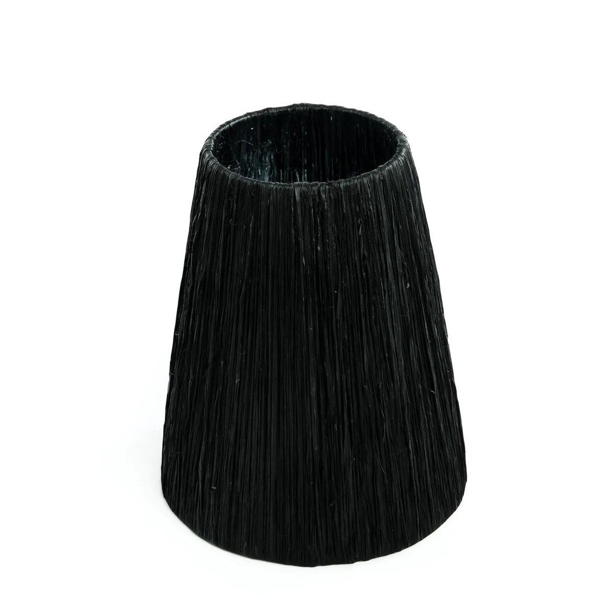 Rattan Table Lamp - Black Terracotta Accent Light