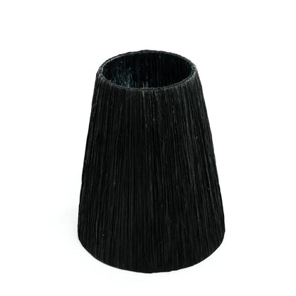 Rattan Table Lamp - Black Terracotta Accent Light