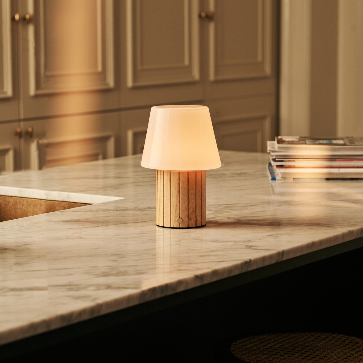 Lex Light Brown Rechargeable Table Lamp | Stylish, Cordless & 3 Light Modes