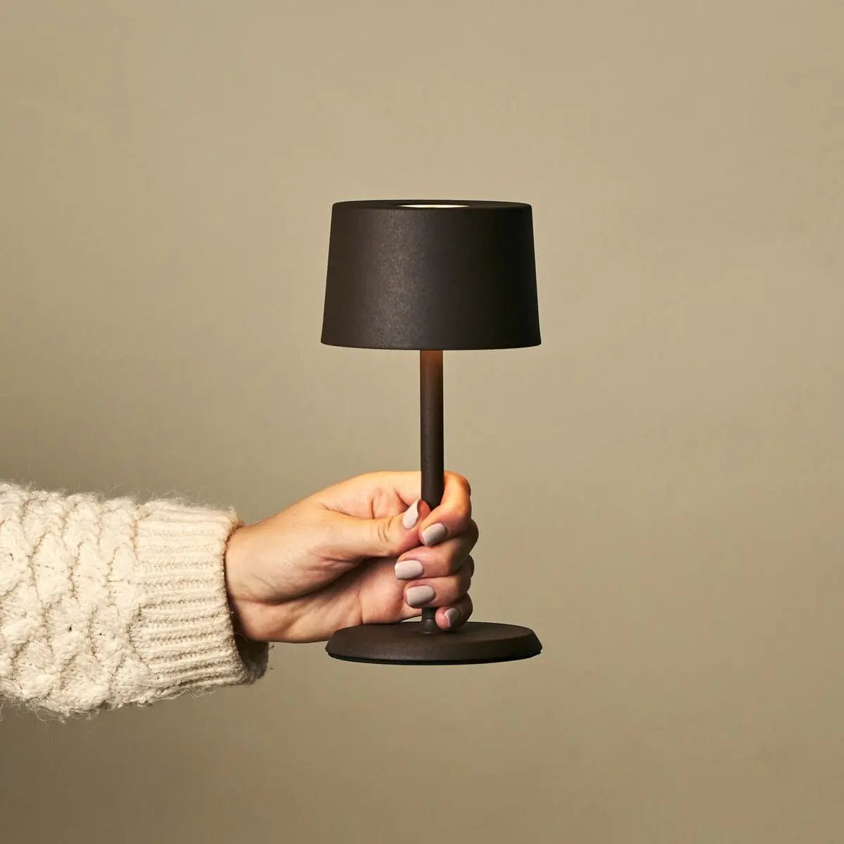 David Mocha Brown Rechargeable Table Lamp 2 in 1 with Adjustable Height | Dimmable & Cordless