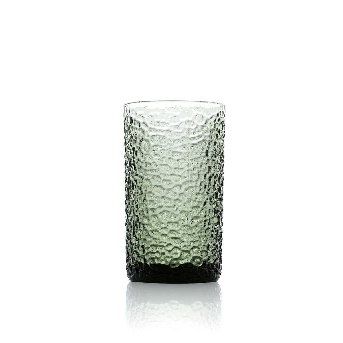 Recycled Glass Highball Glass - Green Textured Longdrink Glass
