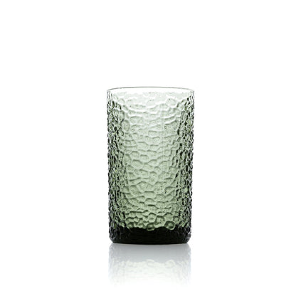 Recycled Glass Highball Glass - Green Textured Longdrink Glass
