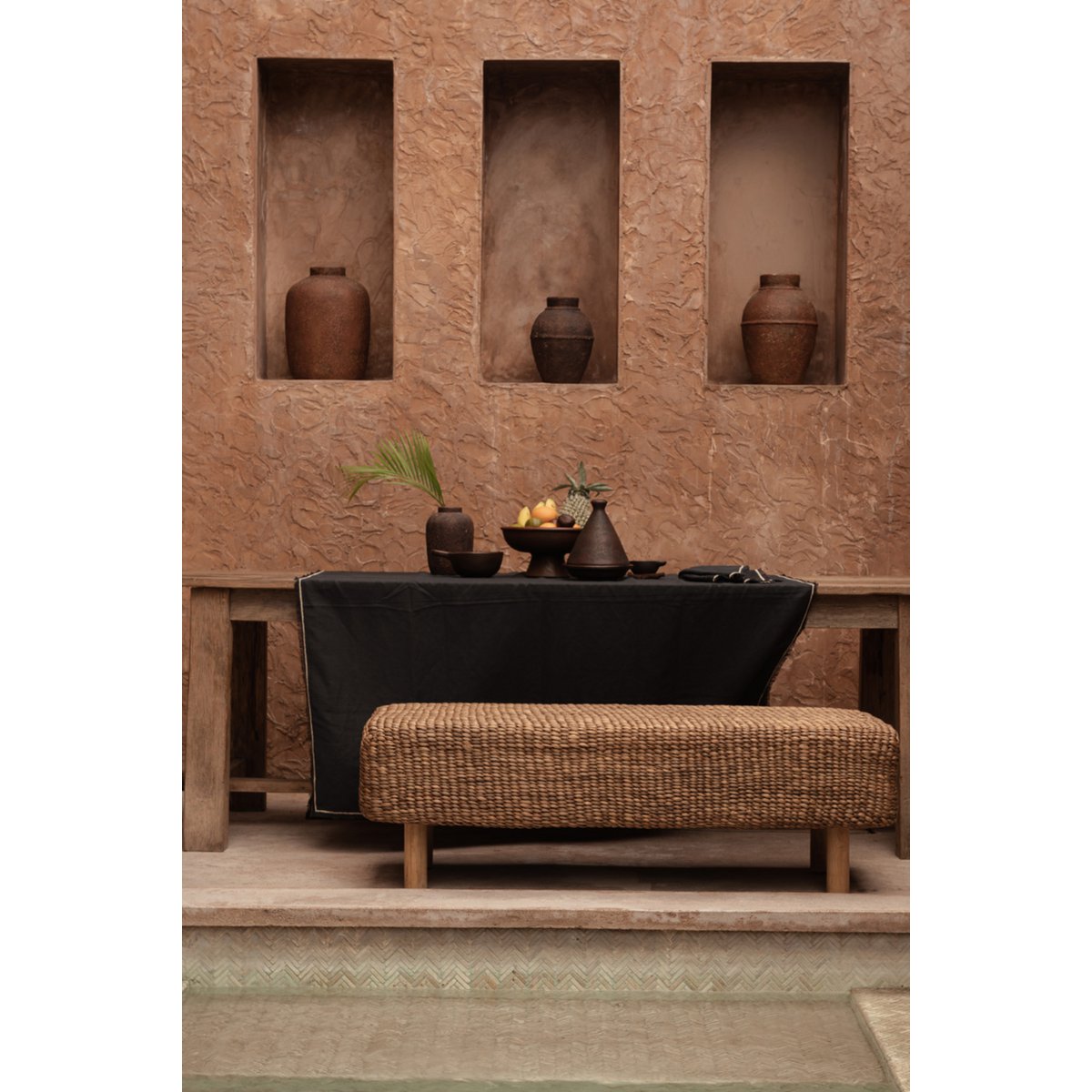 The Tuscany Tablecloth - Black Natural - 150x250