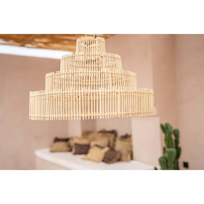 Rattan Pendant Light - Wedding Cake Style - Medium, Natural