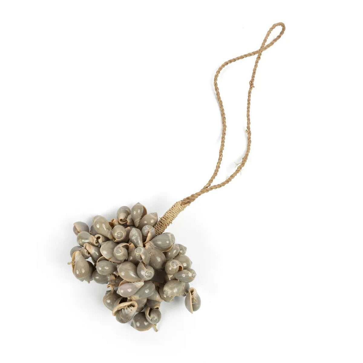 Seashell Tassel Wall Hanging - Grey Coastal Decor