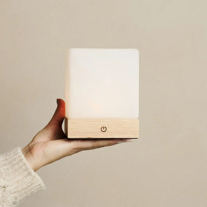 Yce Light Brown Cordless Wooden Lamp | Rechargeable, Dimmable & 100-Hour Battery Life