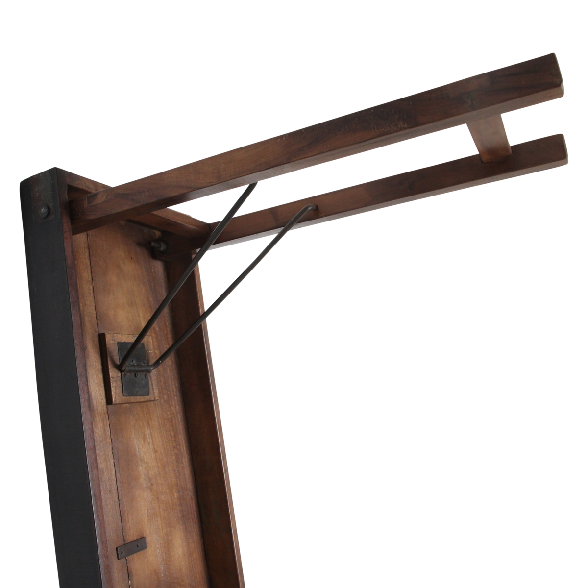 Reclaimed Wood Console Table - Black Foldable Design