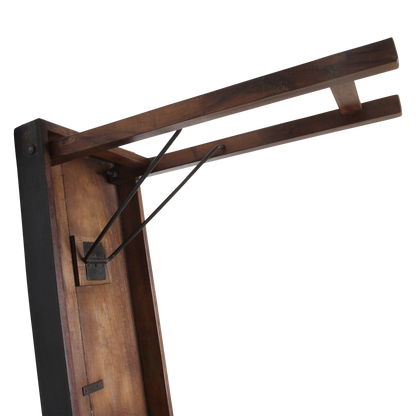 Reclaimed Wood Console Table - Black Foldable Design