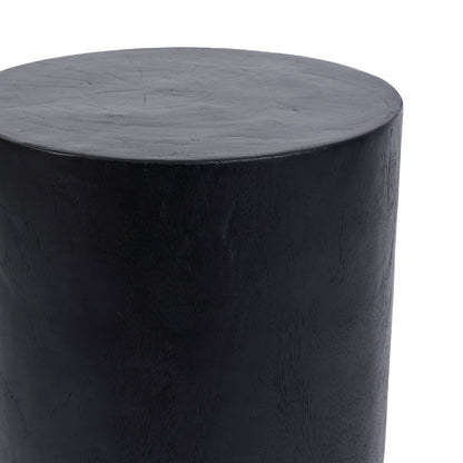 Suar Wood Stool - Black Accent Stool for Modern Interiors