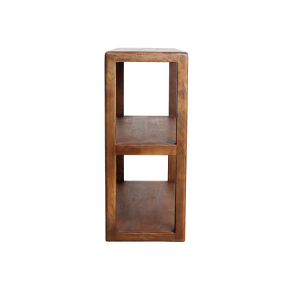 Étagère de rangement en bois de mangue Bullnose 3 étagères - 100x38x90 cm