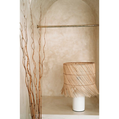 Rattan Table Lamp - White Natural