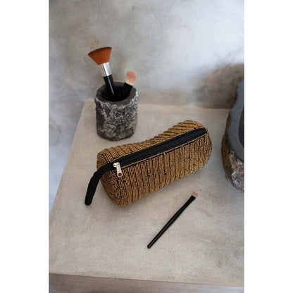 Gold Pencil Case | Makeup Brush Holder
