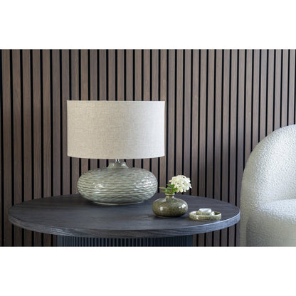 Ceramic Table Lamp - Green Oldham Lamp with Lampshade