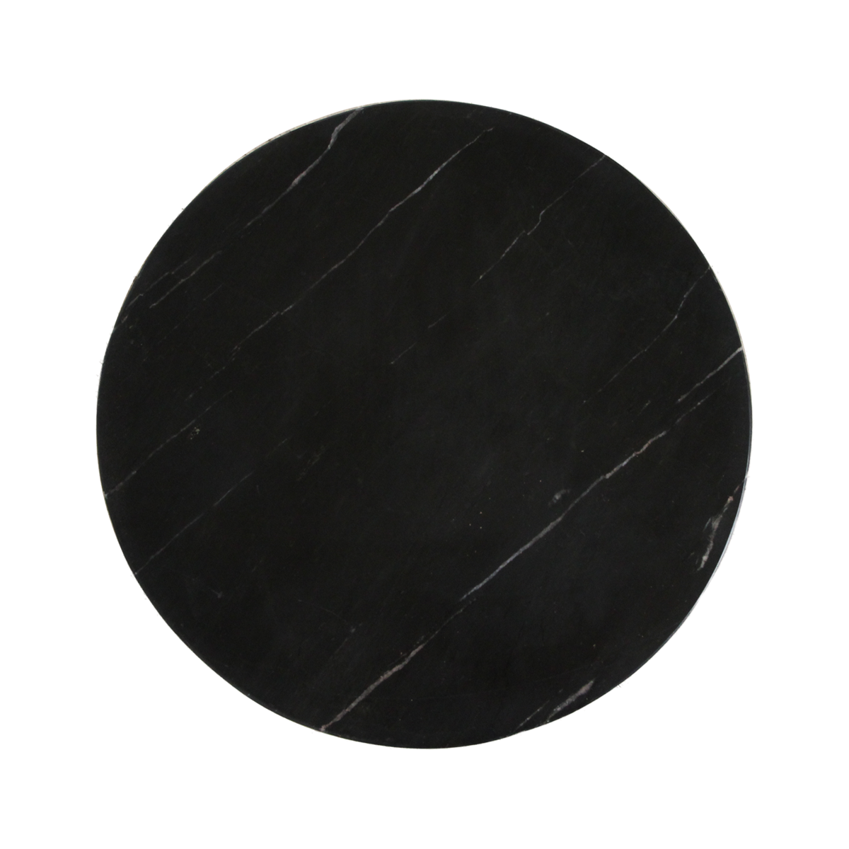 Black Marble Side Table - Mango Wood Base, 40x40x50 cm