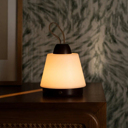Dark Brown Rechargeable Table Lamp – Leather Strap & 3 Light Modes