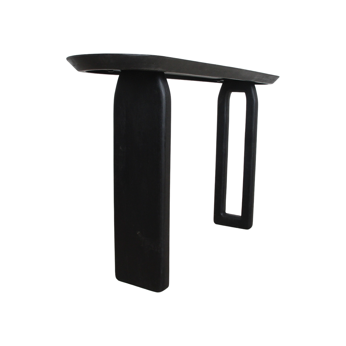 Mango Wood Console Table - Black Bullnose Design