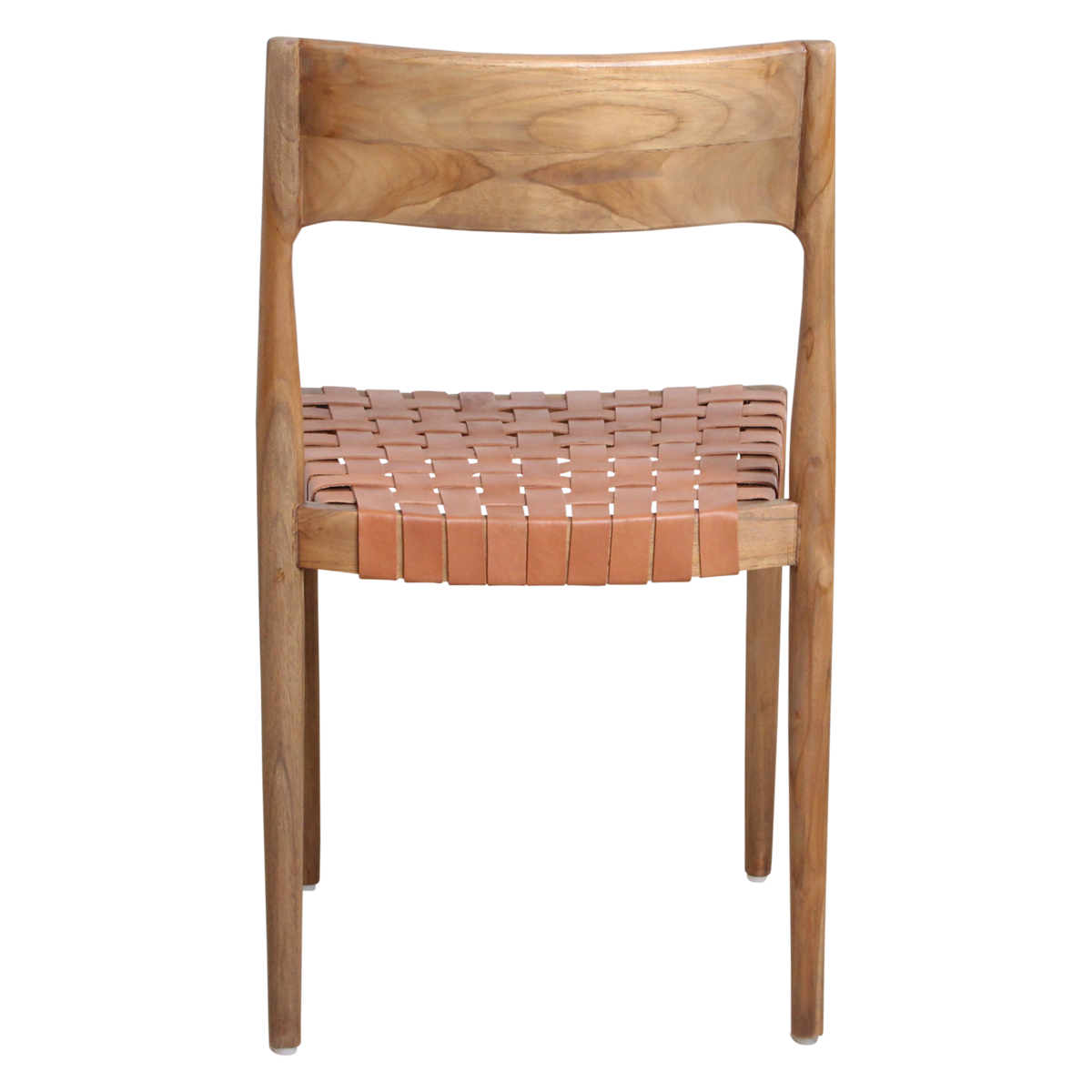 Freya teak dining room chair with leather - Natural