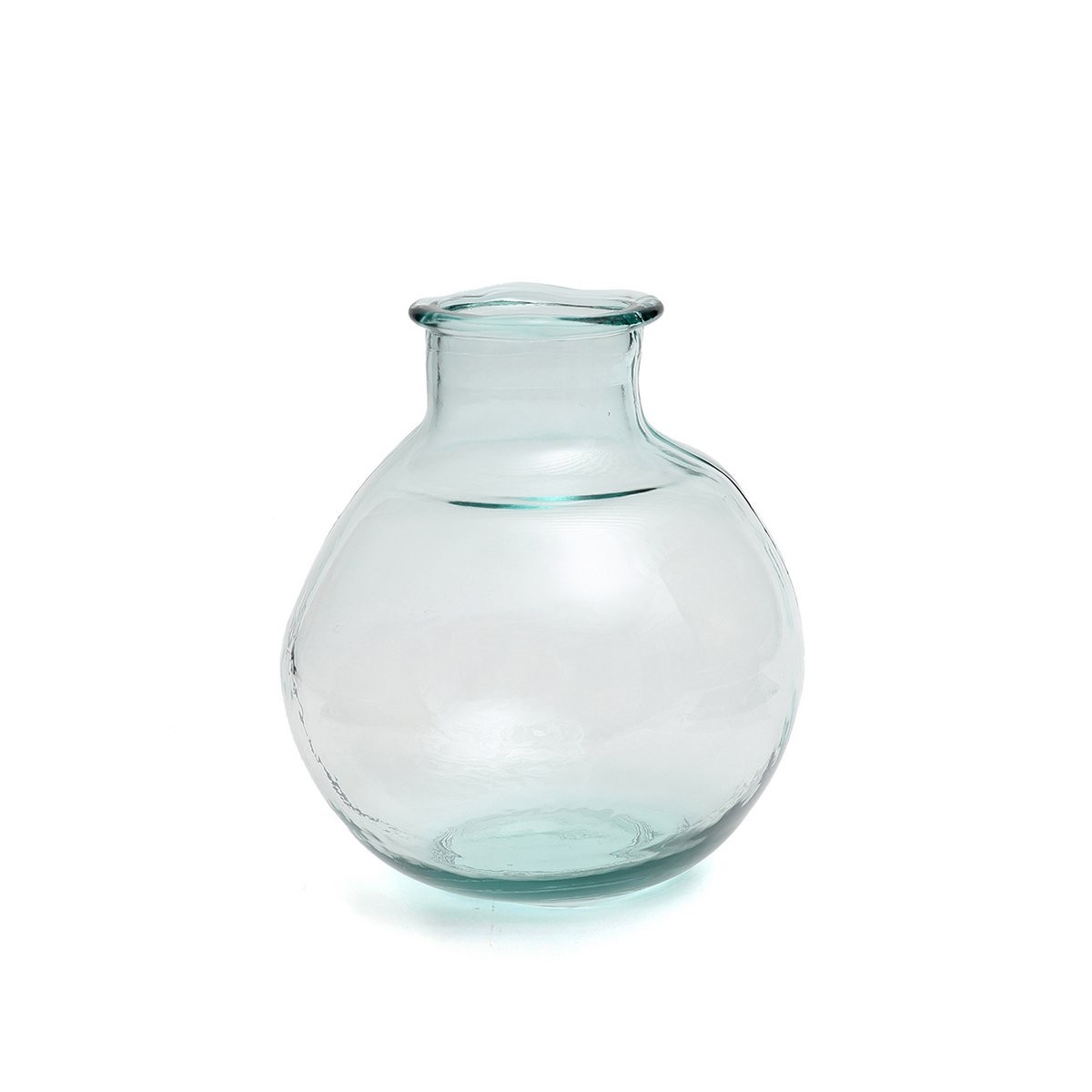 Recycled Glass Vase - Blue Bubble Design, Artistic Centerpiece
