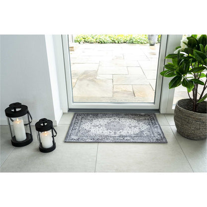 Chenille Door Mat - Havana Black and White Polyester, 50x80 cm