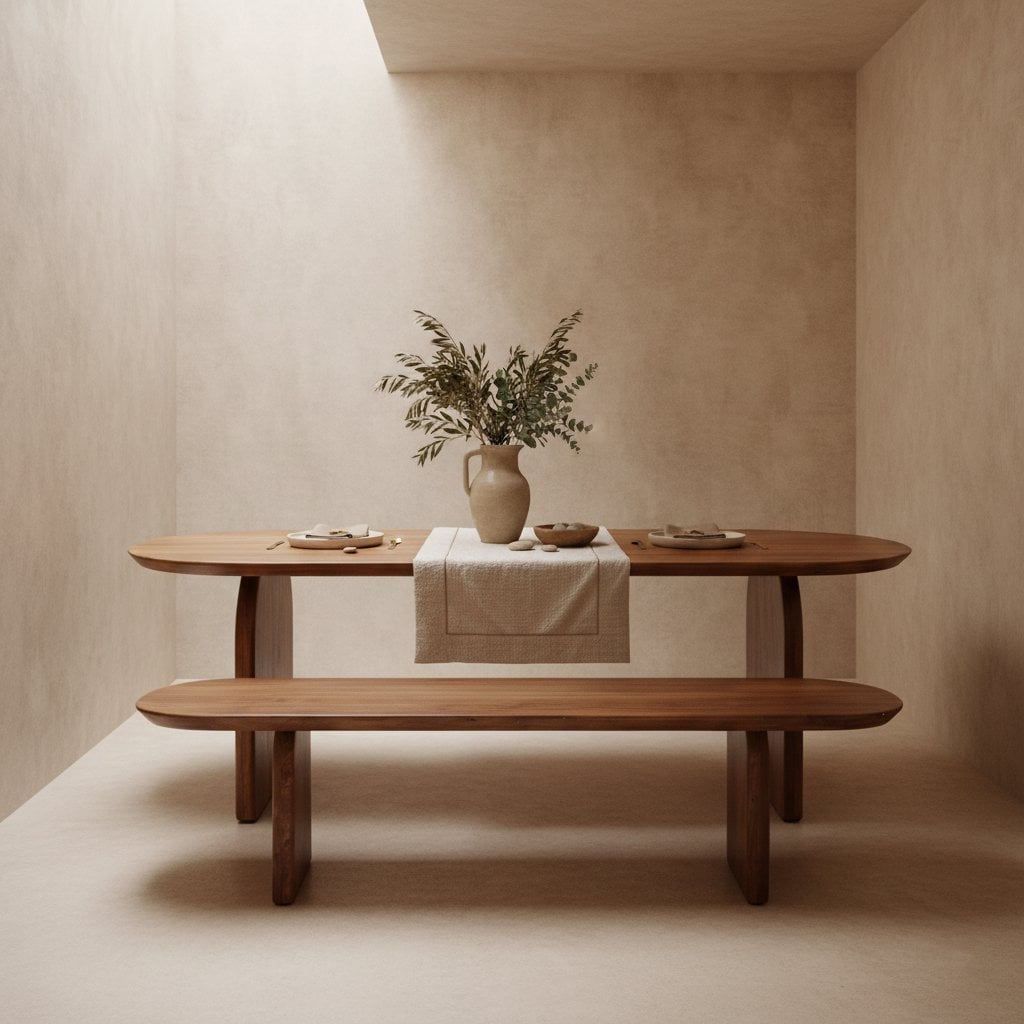 Mango Wood Dining Table - Brown Bullnose Edge | Raw Materials