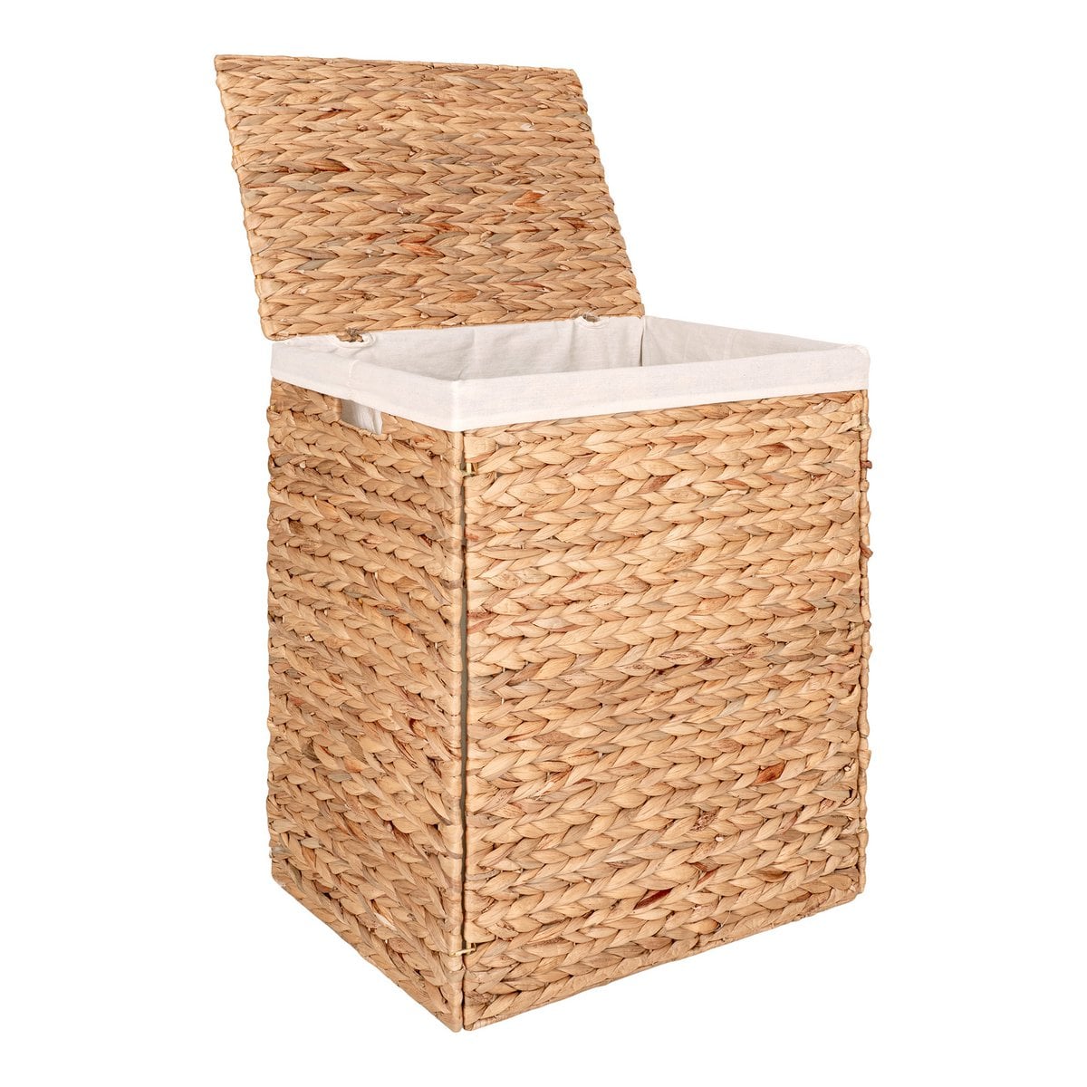Passo Laundry Basket - Natural, Water Hyacinth/Cotton/Polyester, 43x32x55 cm