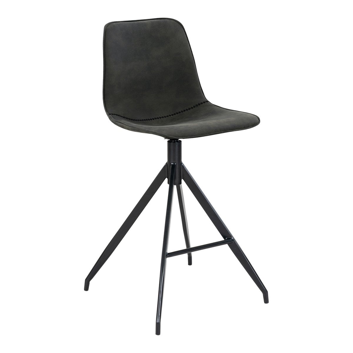 Silla de mostrador Mónaco - Gris, microfibra/acero, 51x44x96 cm - Juego de 2