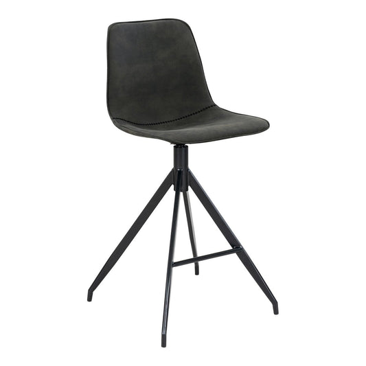 Microfiber Counter Chairs - Grey Steel Frame Kitchen Bar Stools - Set of 2