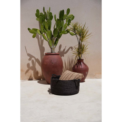 Seagrass Storage Basket - Black Handwoven Basket, Small