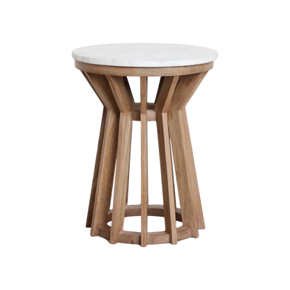 Sarawak side table marble white - 40x40x50 cm