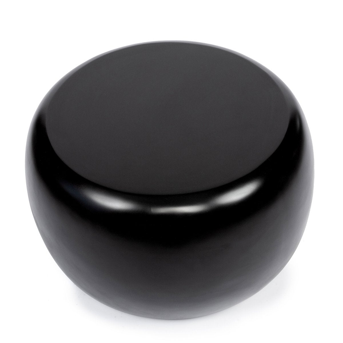 Resin Side Table - Modern Black Accent Table, 70cm