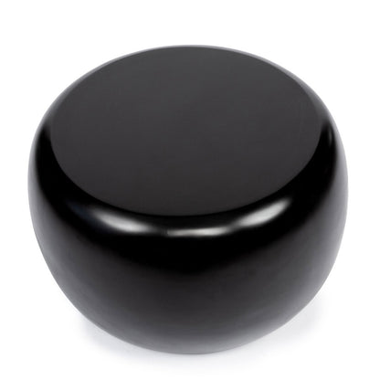 Resin Side Table - Modern Black Accent Table, 70cm
