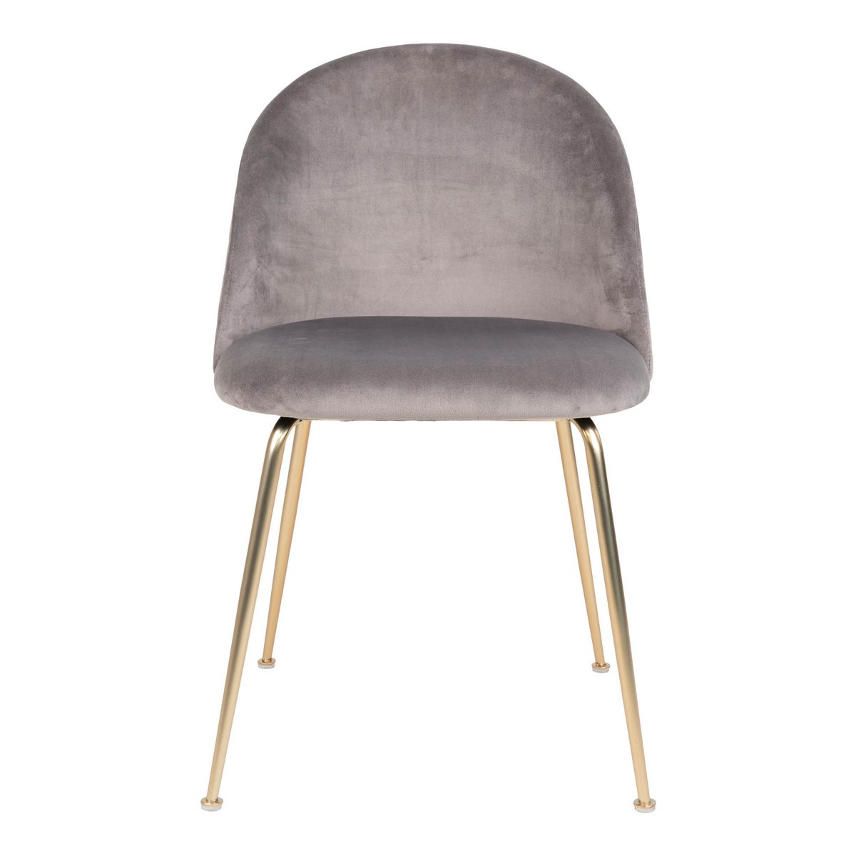 Velvet Dining Chairs - Grey Steel Set of 2 - Modern Design