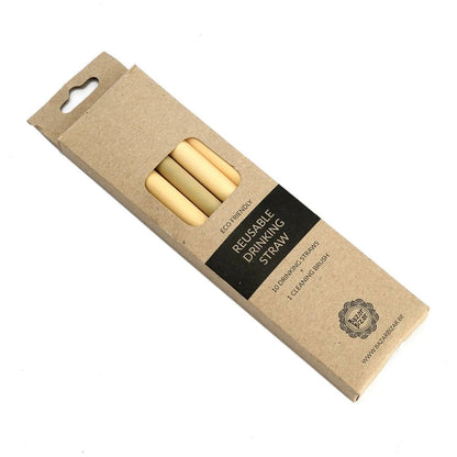 Reusable Bamboo Straws Set - Eco-Friendly 10-Piece with Brush