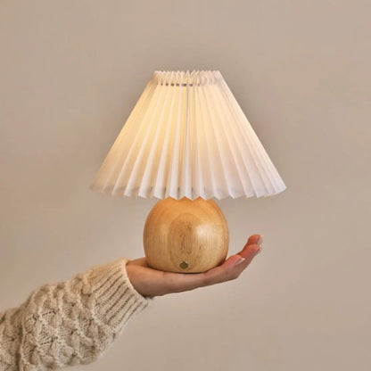 Wood and Paper Table Lamp - Light Brown Rechargeable Dimmable