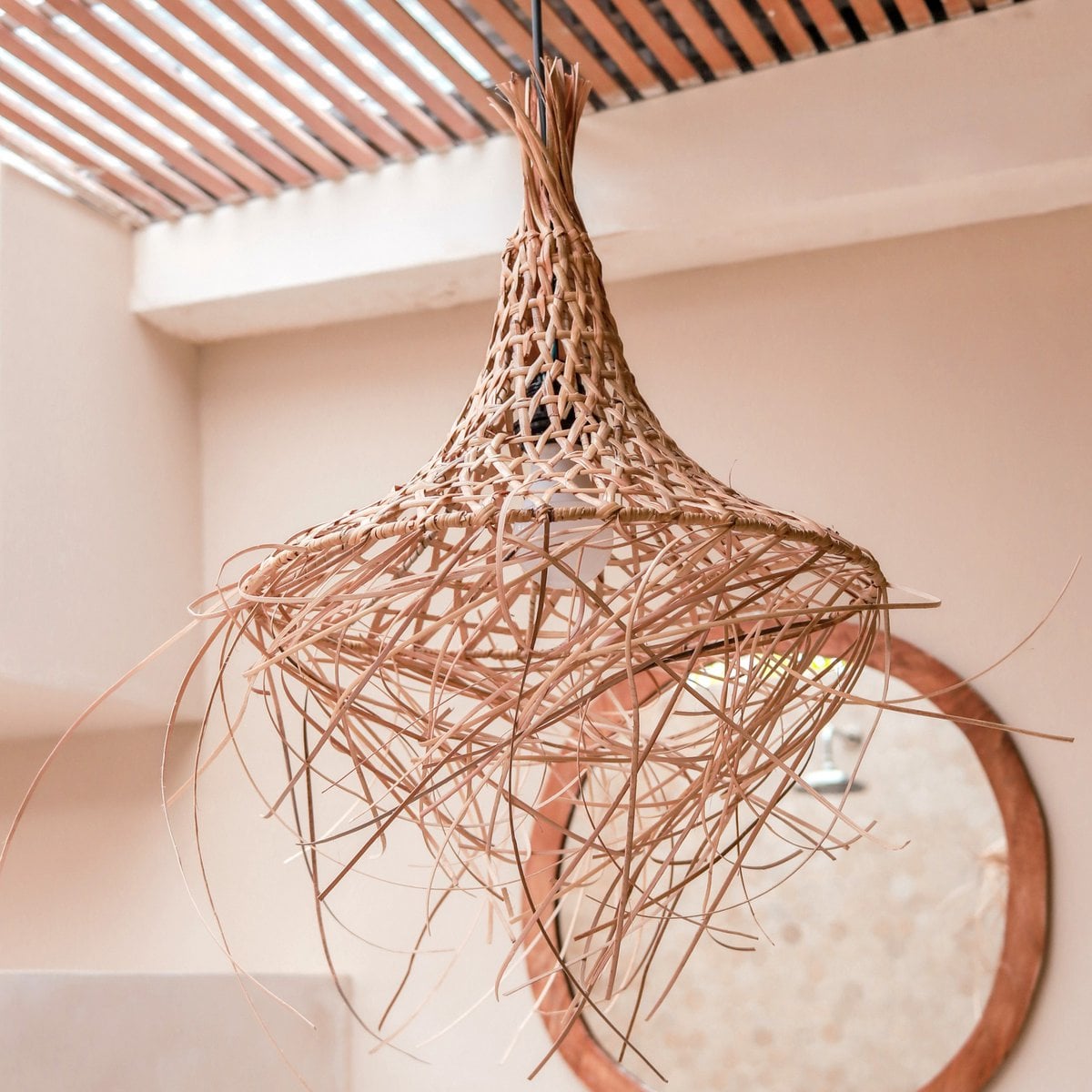 Bamboo Lampshade with Tassels | Natural Lampshade | Pendant Lamp GILI