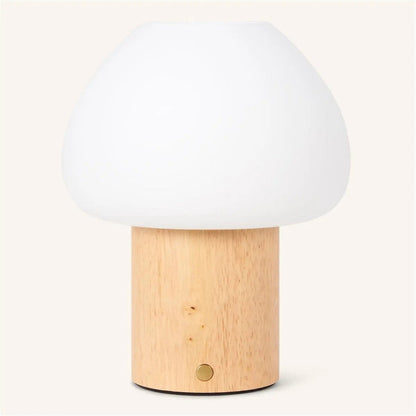 Fynn Light Brown Wooden Lamp | Rechargeable, Dimmable & Stylish
