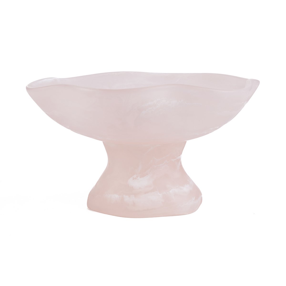 Resin Fruit Bowl Stand - Organic Pink and White Tiered Display