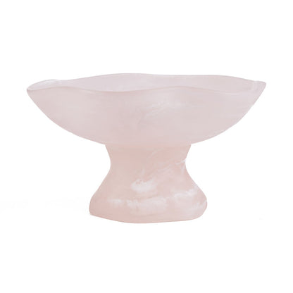 Resin Fruit Bowl Stand - Organic Pink and White Tiered Display