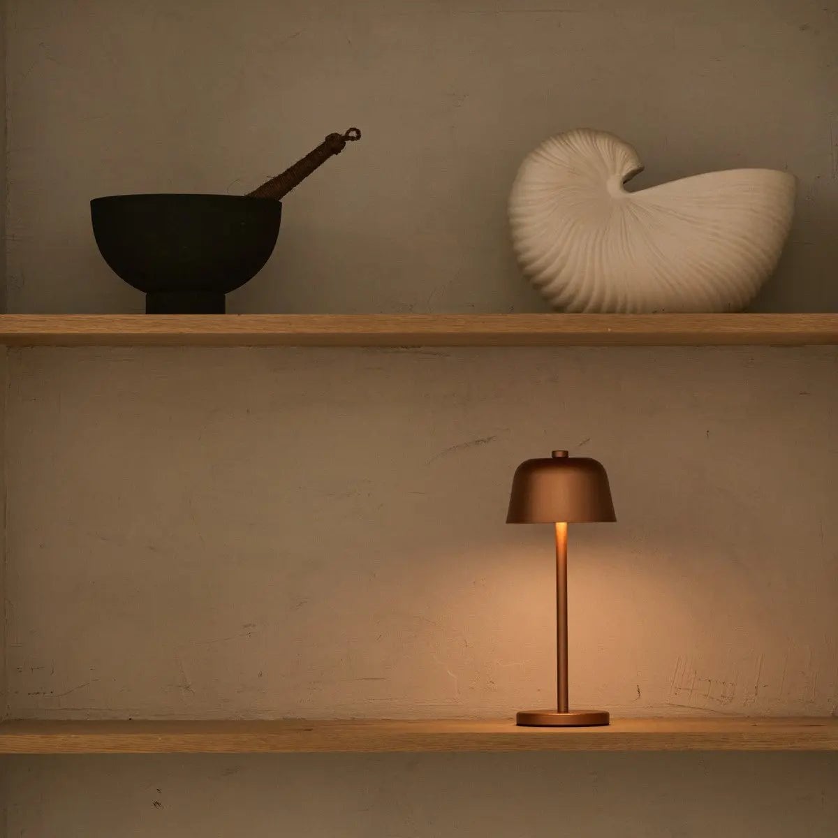 Anton Copper Rechargeable Table Lamp | Stylish & Cordless Lighting
