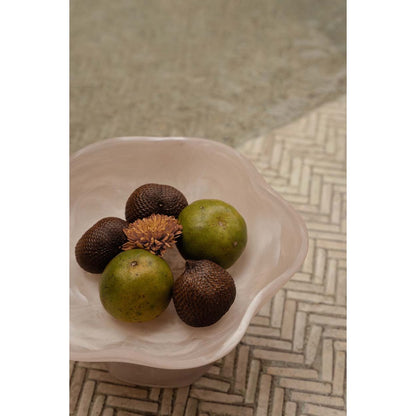 Resin Fruit Bowl Stand - Organic Pink and White Tiered Display
