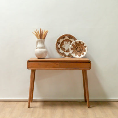 Banana Fiber Wall Basket Decor – Boho Decorative Bowl, 2 Sizes