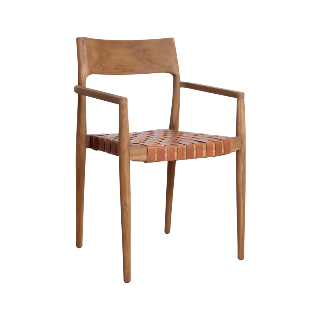 Freya dining room chair with armrest brown