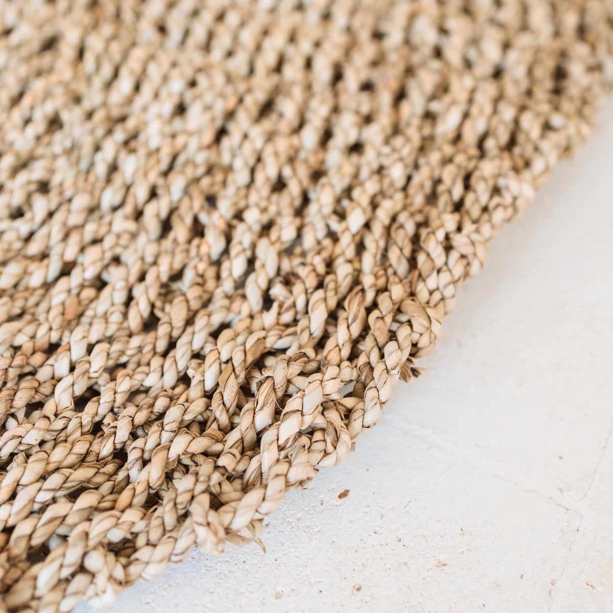 Seagrass Rug Round – Handwoven Boho Rug, Natural Beige – 100/120 cm