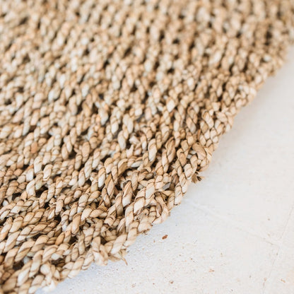 Seagrass Rug Round – Handwoven Boho Rug, Natural Beige – 100/120 cm