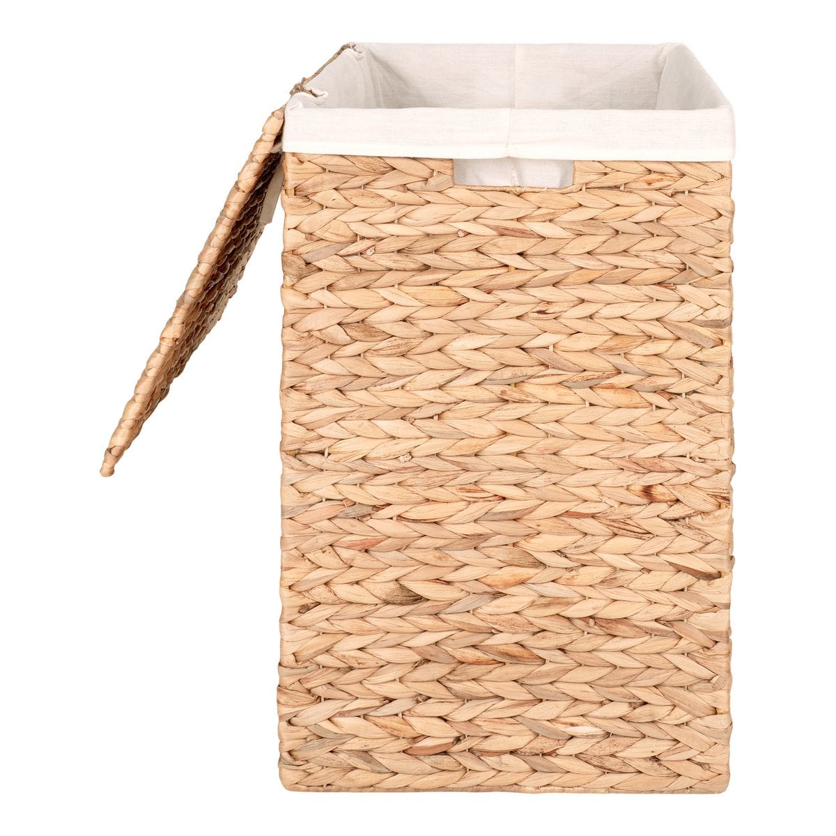 Passo Laundry Basket - Natural, Water Hyacinth/Cotton/Polyester, 43x32x55 cm